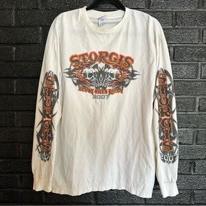 Sturgis Black Hills Rally 2007 Long Sleeve Shirt XL Y2K Skull